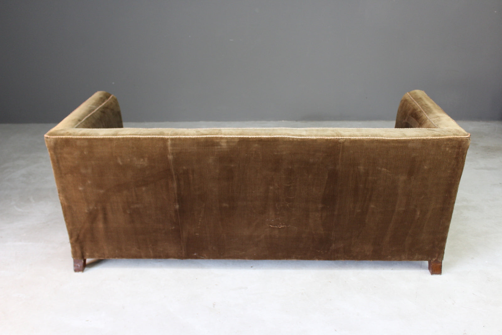 Antique Square Brown Corduroy Sofa - Kernow Furniture