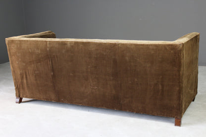 Antique Square Brown Corduroy Sofa - Kernow Furniture