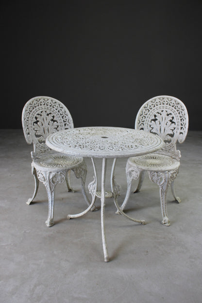Aluminium Garden Table & Pair of Chairs - Kernow Furniture