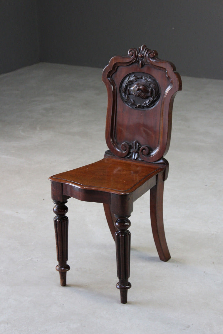 Victorian Mahogany Masonic Hall Chair - Kernow Furniture