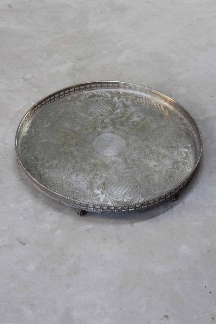 Large Viners Silver Plated Tray - Kernow Furniture