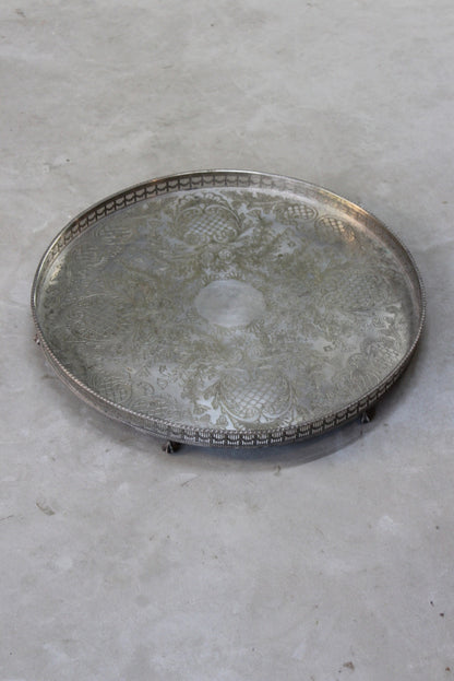 Large Viners Silver Plated Tray - Kernow Furniture