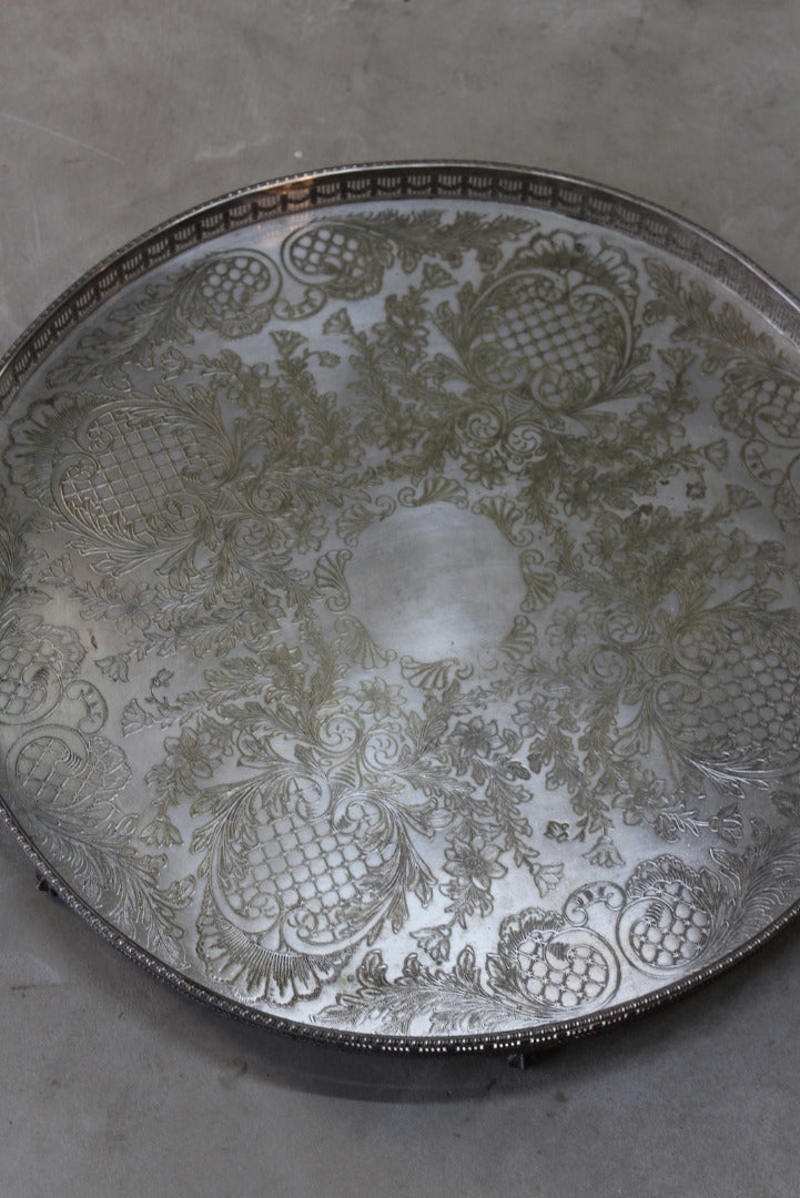 Large Viners Silver Plated Tray - Kernow Furniture