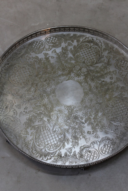 Large Viners Silver Plated Tray - Kernow Furniture