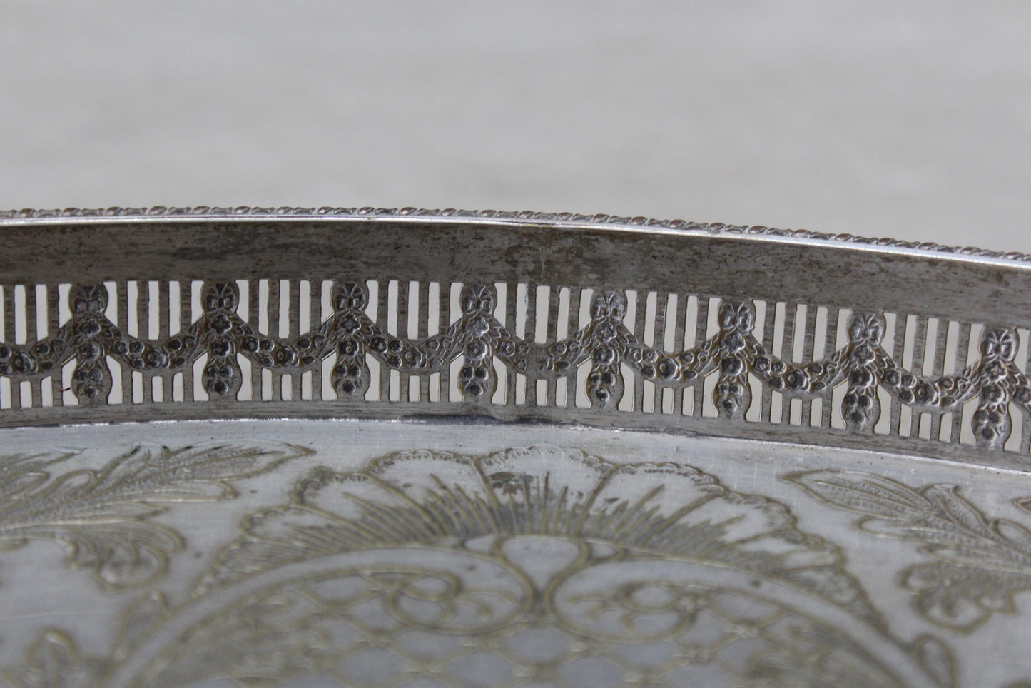 Large Viners Silver Plated Tray - Kernow Furniture