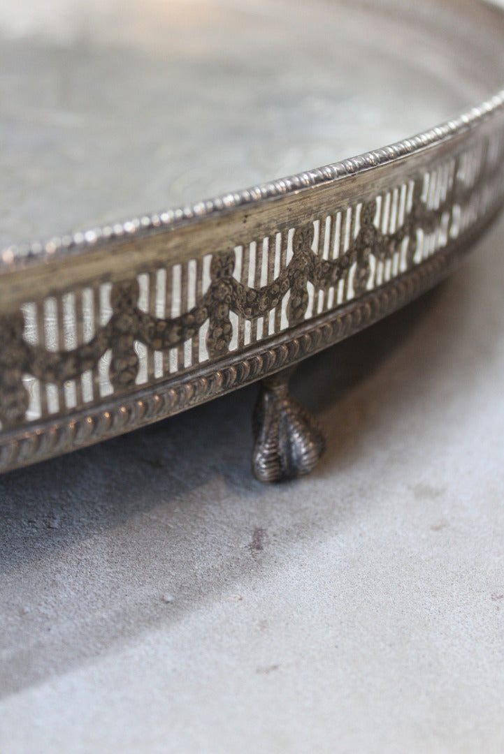 Large Viners Silver Plated Tray - Kernow Furniture