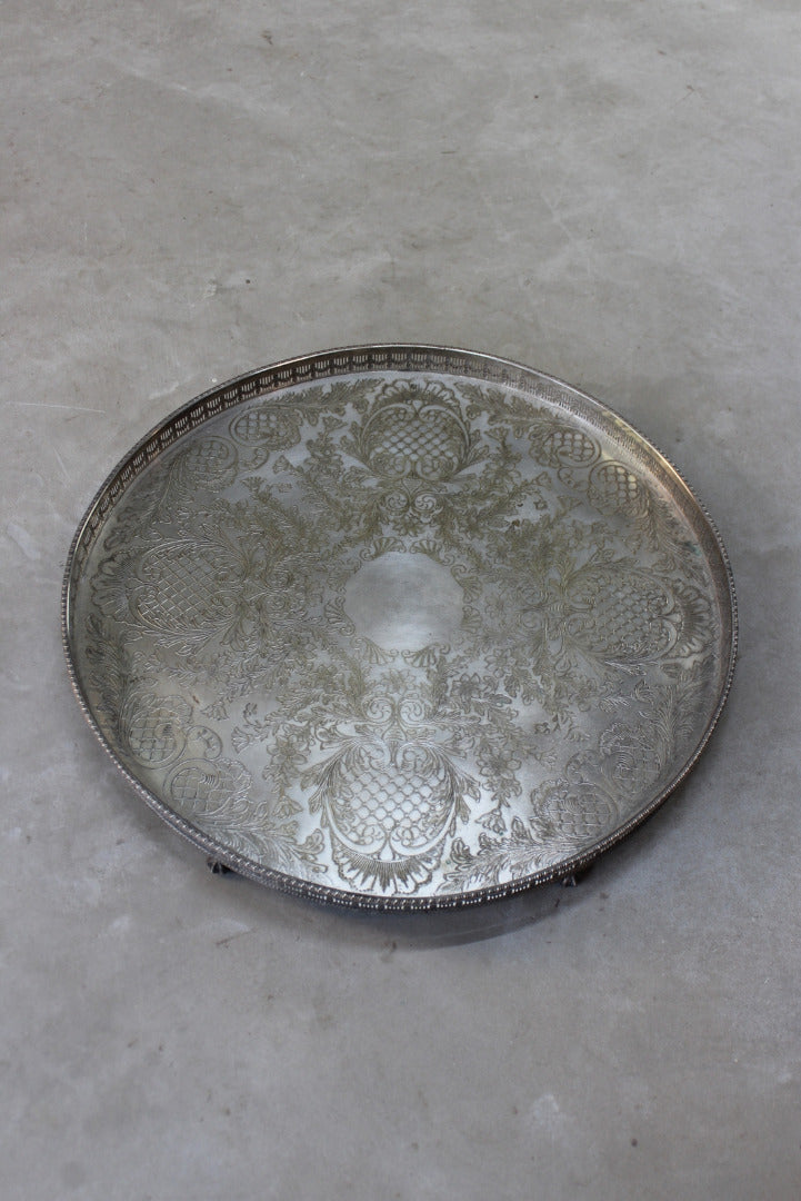 Large Viners Silver Plated Tray - Kernow Furniture