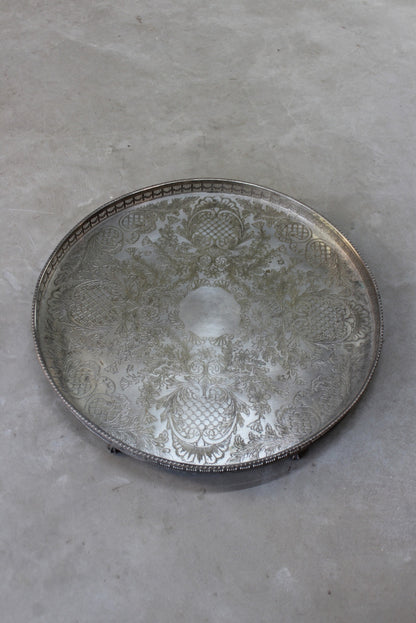 Large Viners Silver Plated Tray - Kernow Furniture