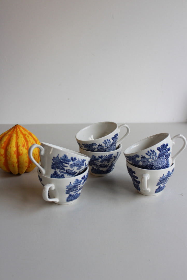 Blue & White Willow Cups - Kernow Furniture