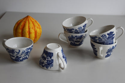 Blue & White Willow Cups - Kernow Furniture