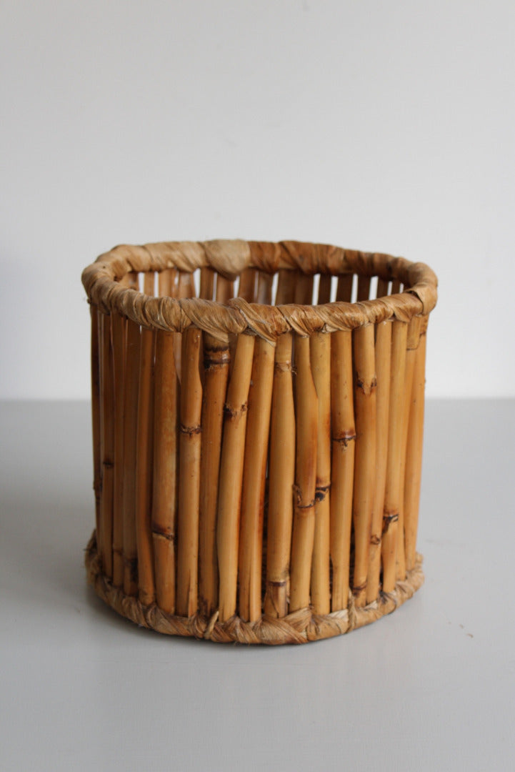 Bamboo Wicker Waste Paper Basket - Kernow Furniture