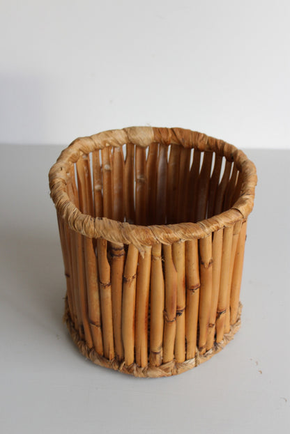 Bamboo Wicker Waste Paper Basket - Kernow Furniture