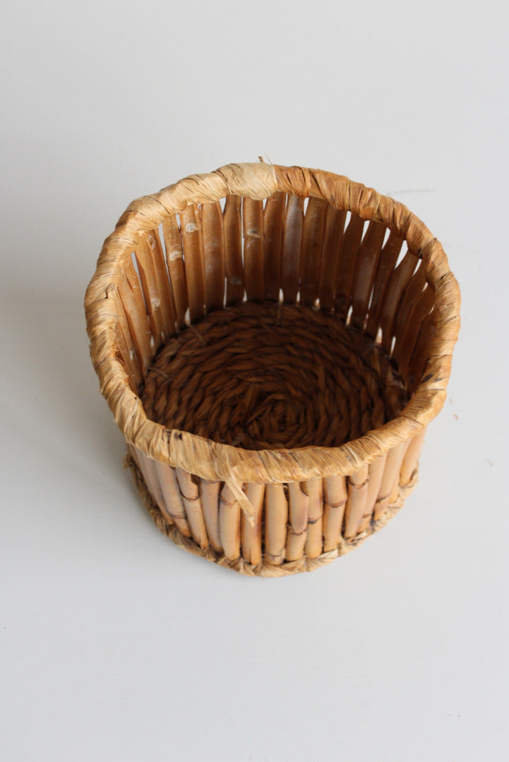 Bamboo Wicker Waste Paper Basket - Kernow Furniture