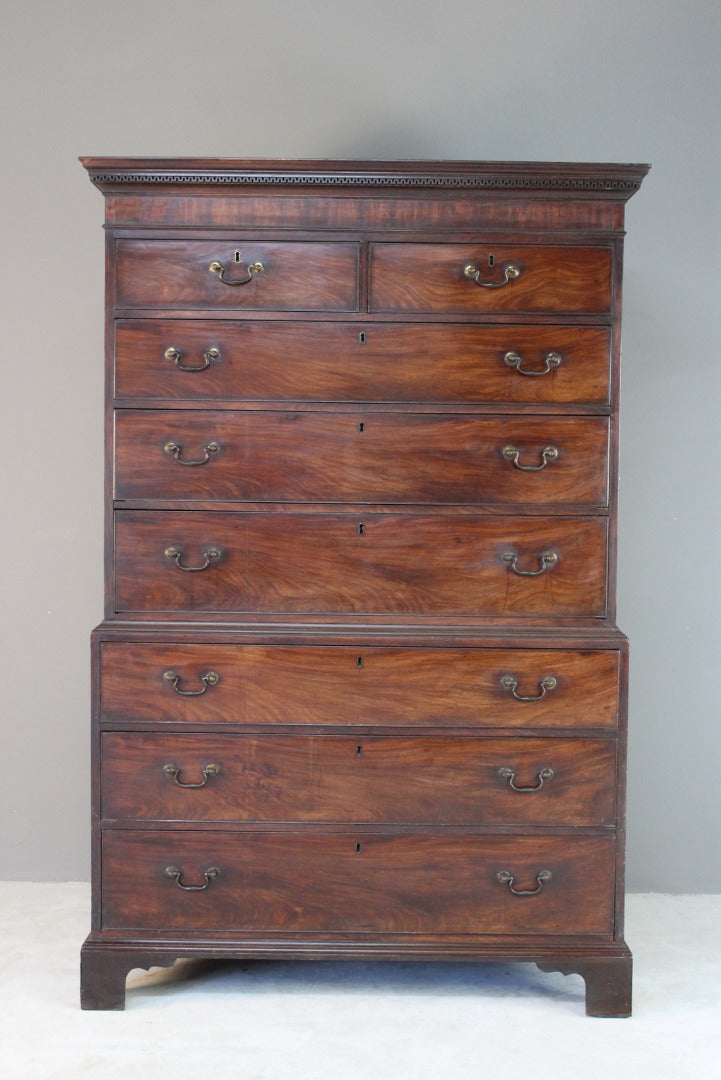 Antique Georgian Mahogany Chest on Chest - Kernow Furniture