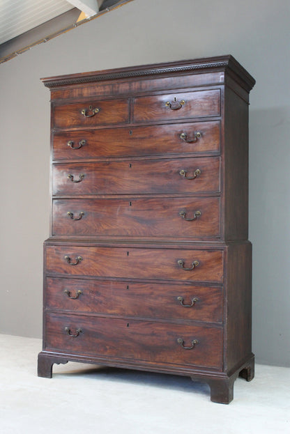 Antique Georgian Mahogany Chest on Chest - Kernow Furniture