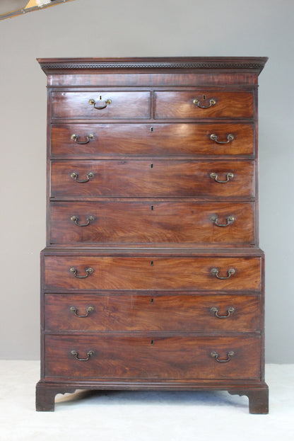 Antique Georgian Mahogany Chest on Chest - Kernow Furniture