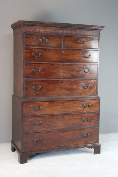 Antique Georgian Mahogany Chest on Chest - Kernow Furniture