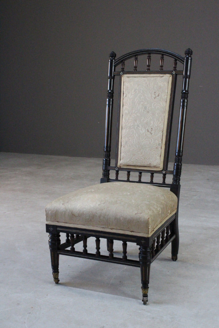 Antique Victorian Ebonised Occasional Chair - Kernow Furniture