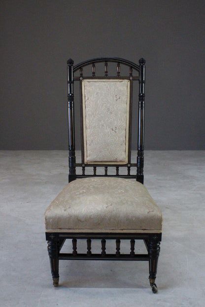 Antique Victorian Ebonised Occasional Chair - Kernow Furniture