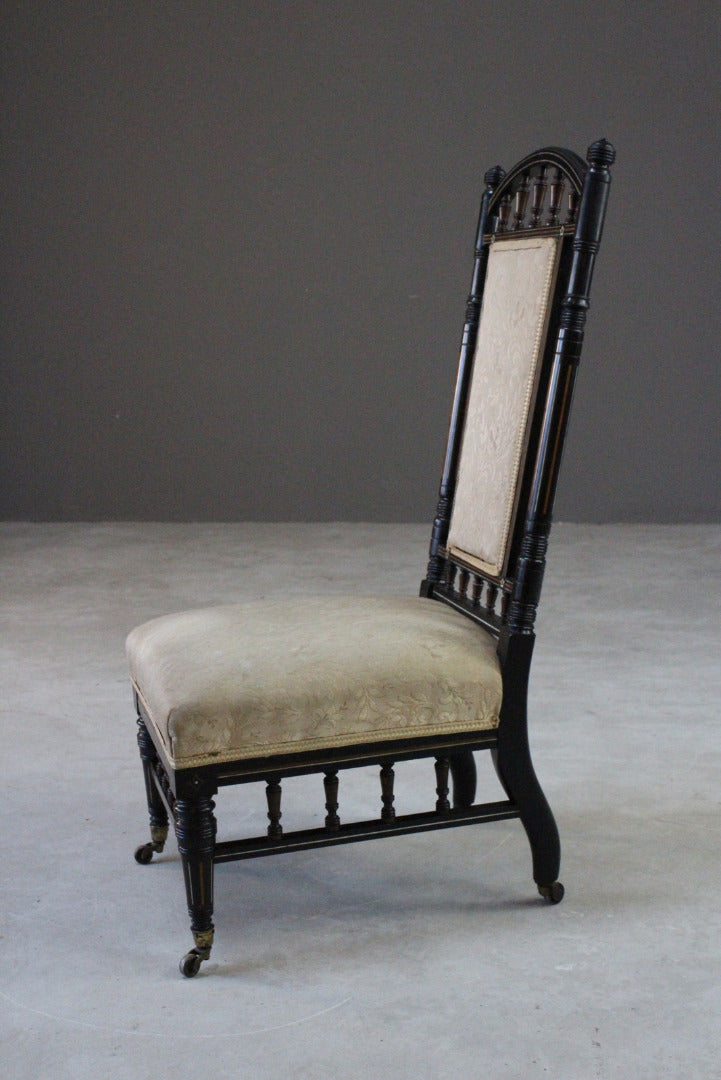 Antique Victorian Ebonised Occasional Chair - Kernow Furniture