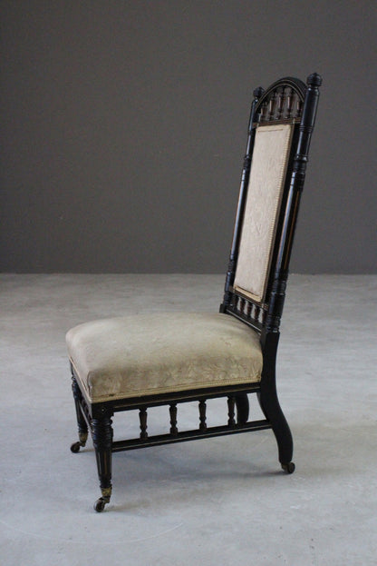 Antique Victorian Ebonised Occasional Chair - Kernow Furniture