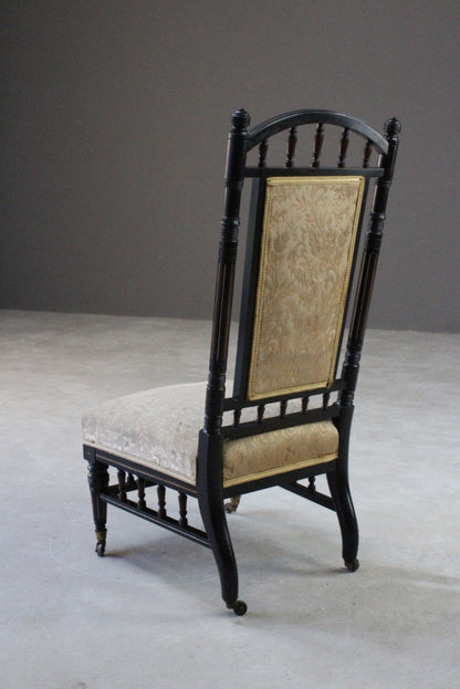 Antique Victorian Ebonised Occasional Chair - Kernow Furniture