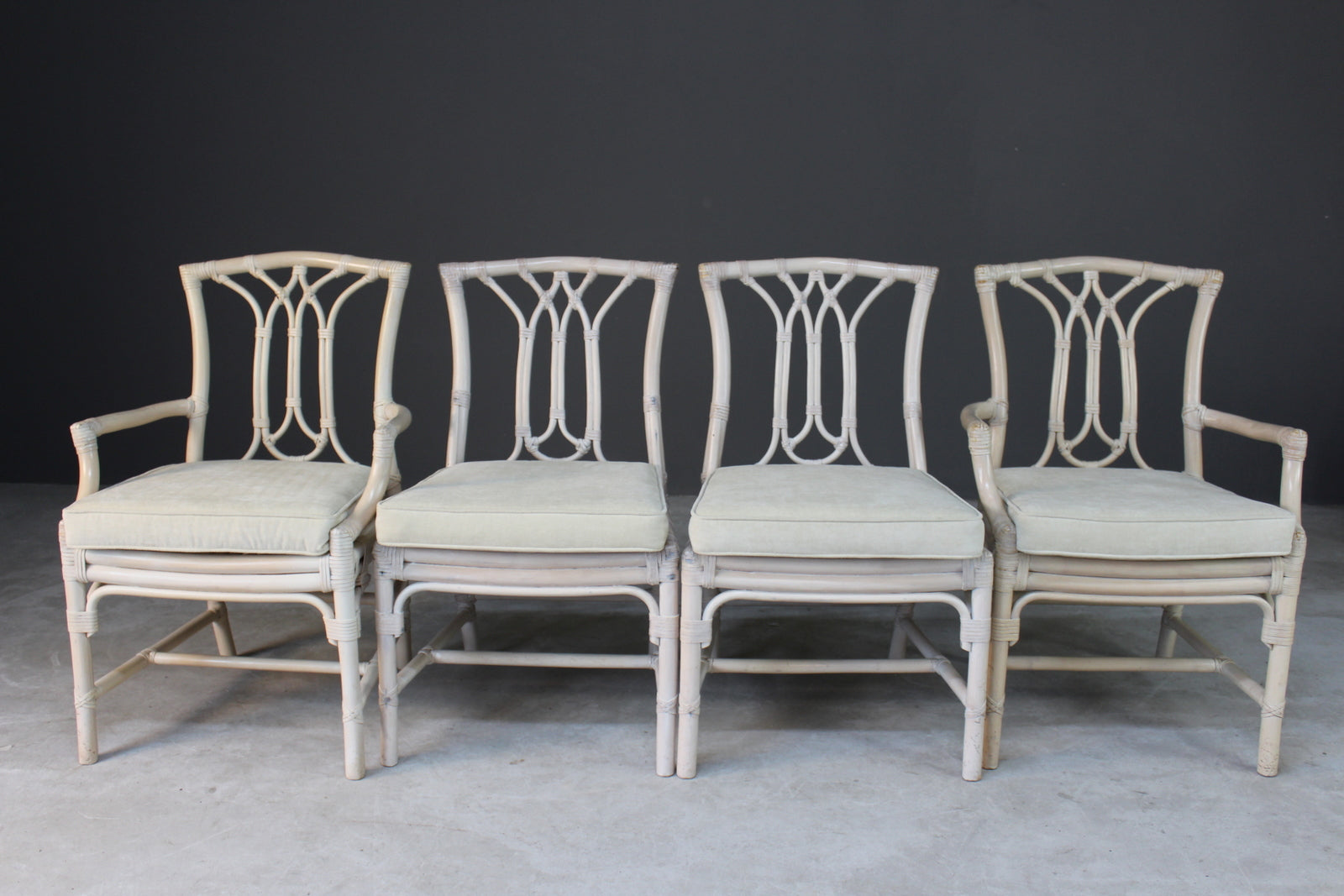 Glass & Cane Dining Table & Chairs - Kernow Furniture