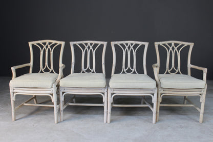 Glass & Cane Dining Table & Chairs - Kernow Furniture