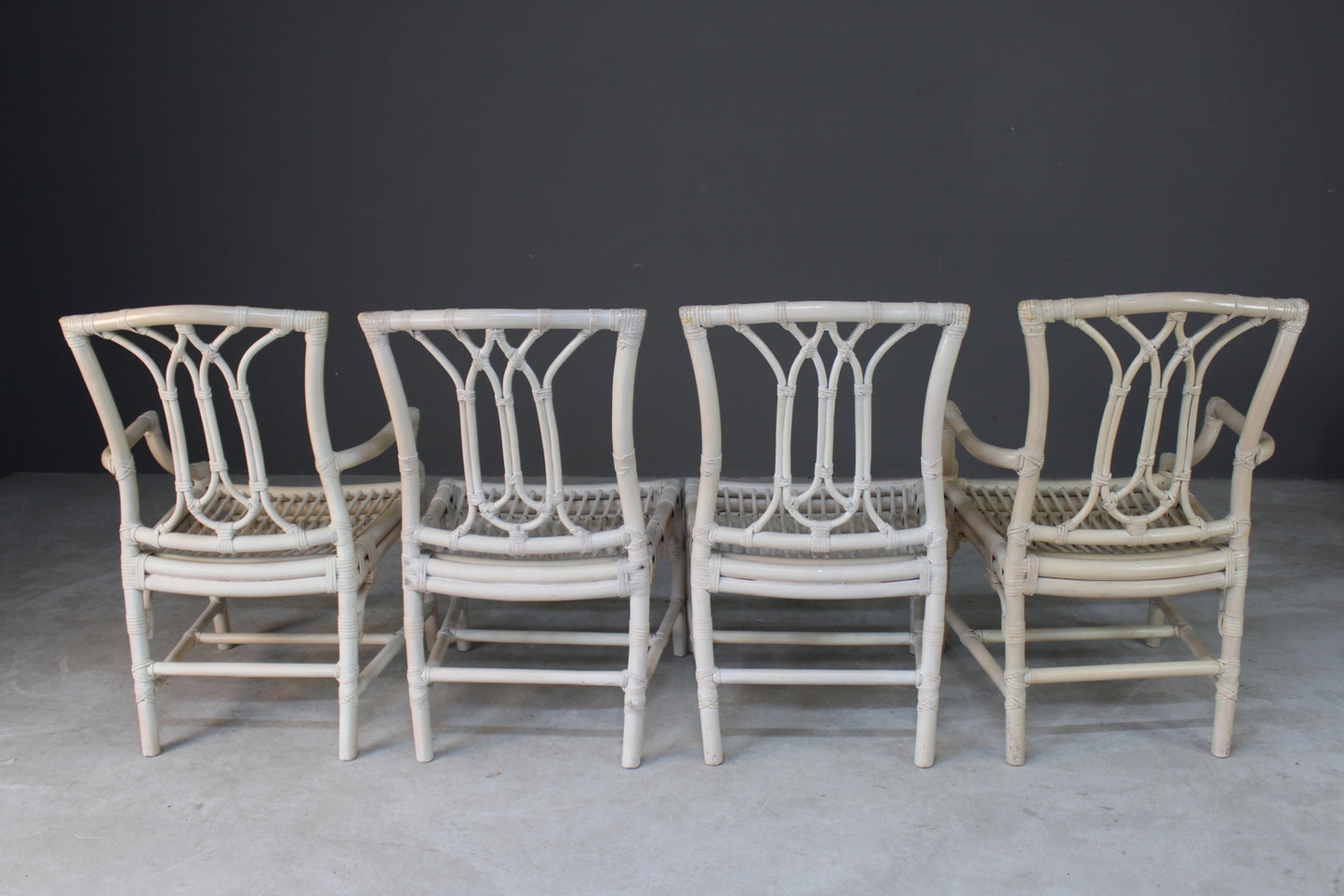 Glass & Cane Dining Table & Chairs - Kernow Furniture