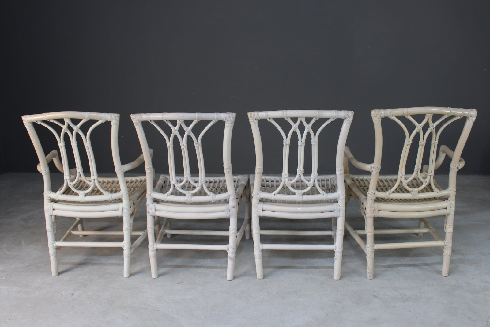 Glass & Cane Dining Table & Chairs - Kernow Furniture