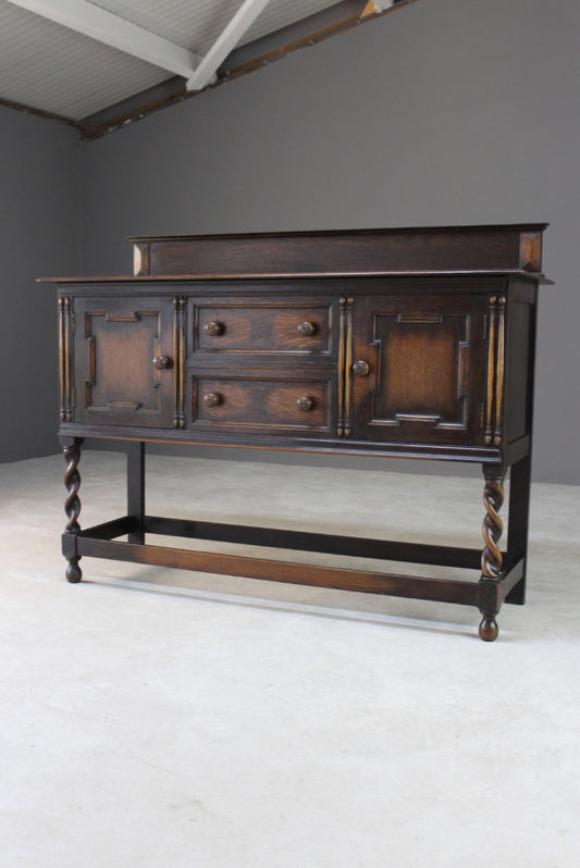1920s Dark Oak Sideboard - James Shoolbred & Co - Kernow Furniture
