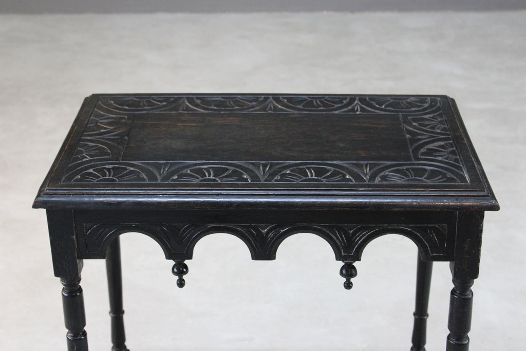 Victorian Ebonised Oak Side Table - Kernow Furniture