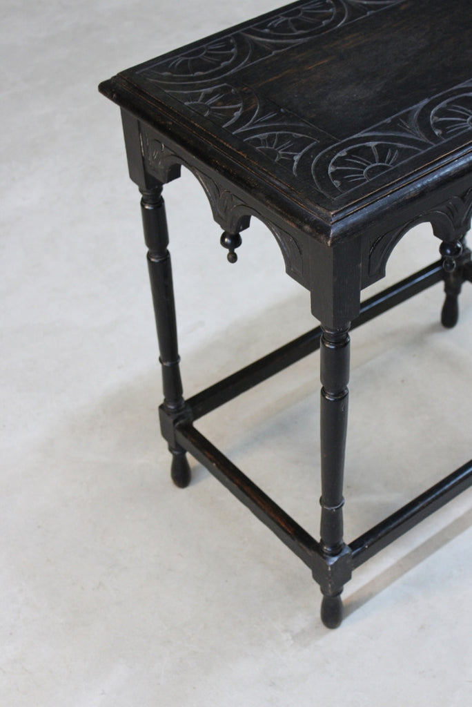 Victorian Ebonised Oak Side Table - Kernow Furniture