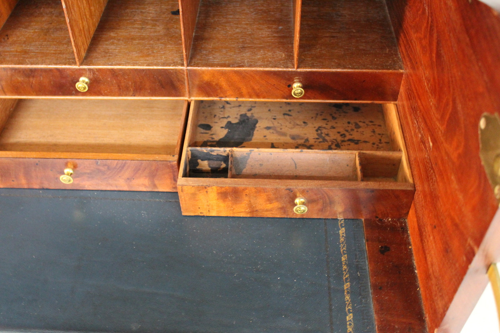 Antique Astragal Glazed Secretaire Bookcase - Kernow Furniture