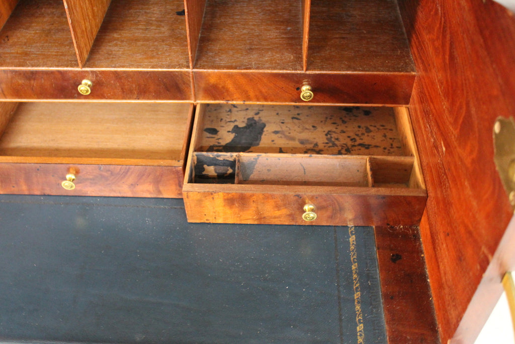 Antique Astragal Glazed Secretaire Bookcase - Kernow Furniture
