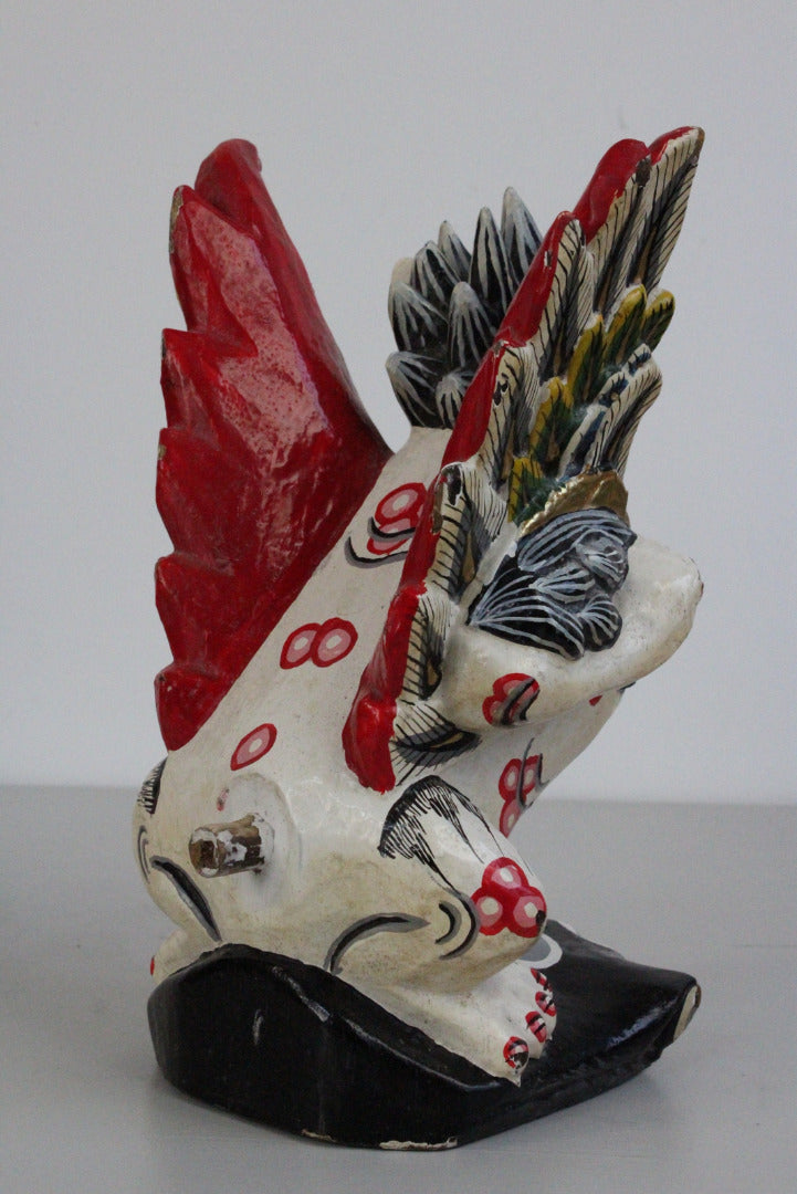 Carved Painted Wooden Deity - Kernow Furniture