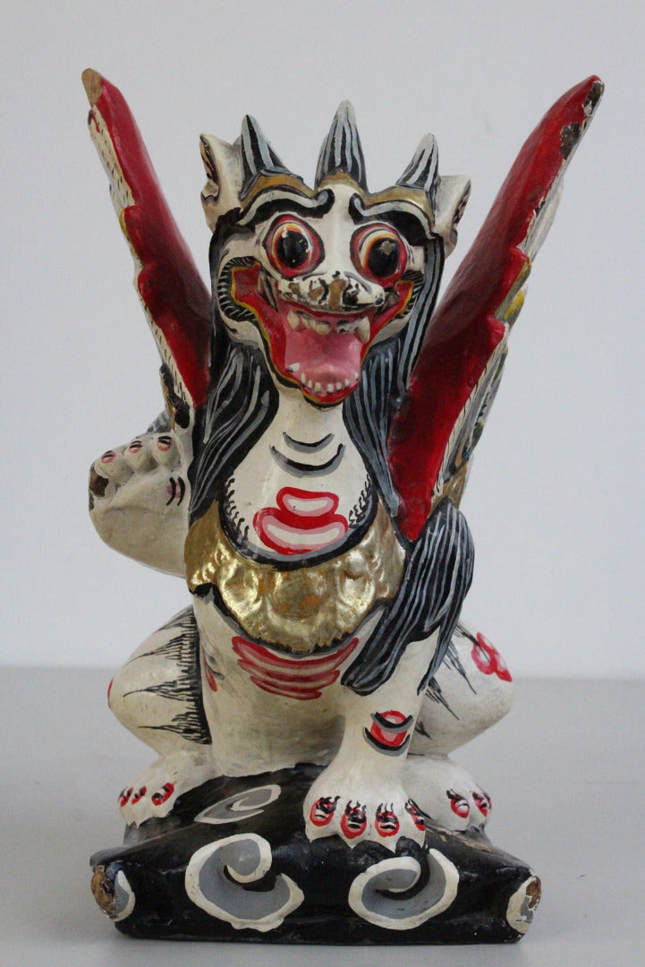 Carved Painted Wooden Deity - Kernow Furniture