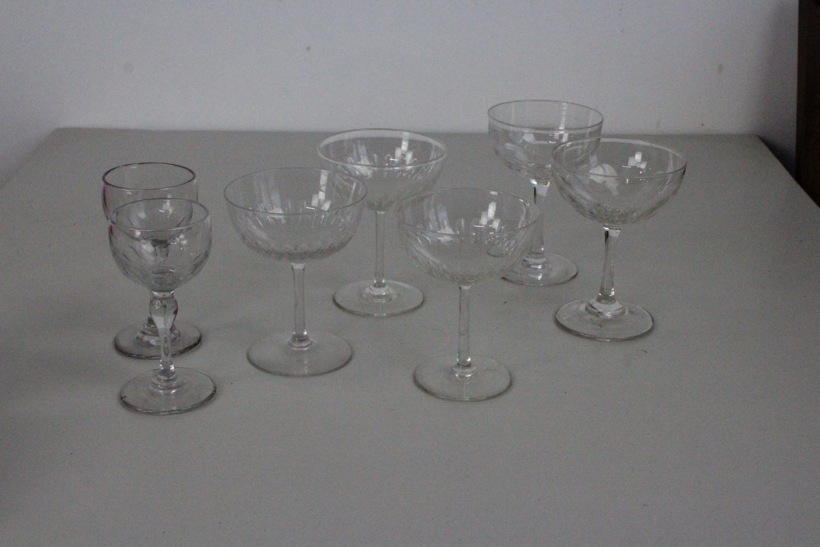 5 Vintage Champagne Coupe Glasses - Kernow Furniture