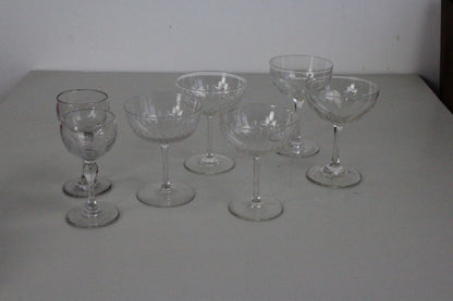 5 Vintage Champagne Coupe Glasses - Kernow Furniture