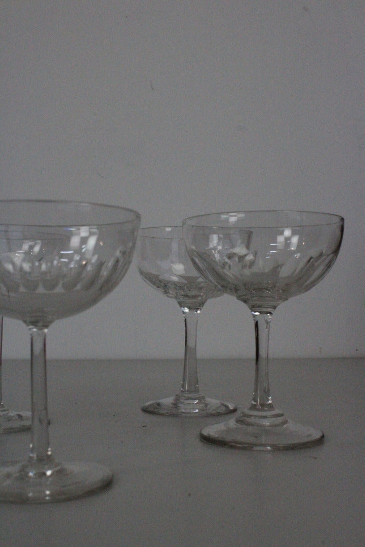 5 Vintage Champagne Coupe Glasses - Kernow Furniture