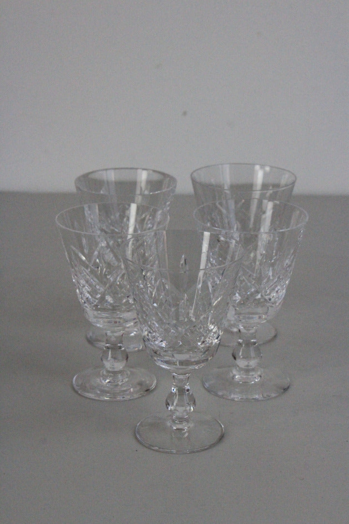 5 Cut Glass Wine Glasses - Kernow Furniture