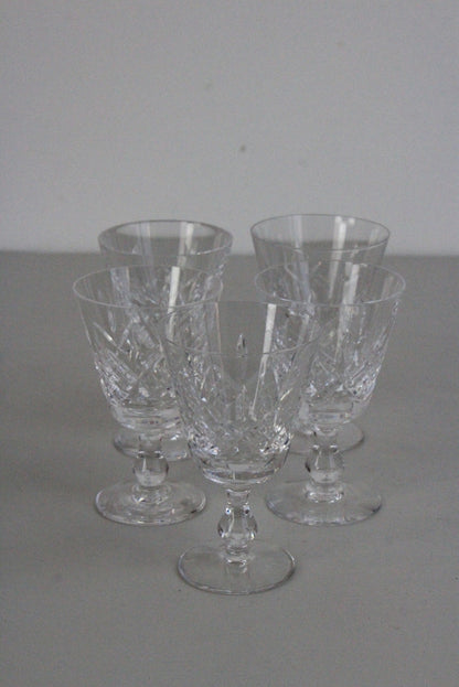 5 Cut Glass Wine Glasses - Kernow Furniture