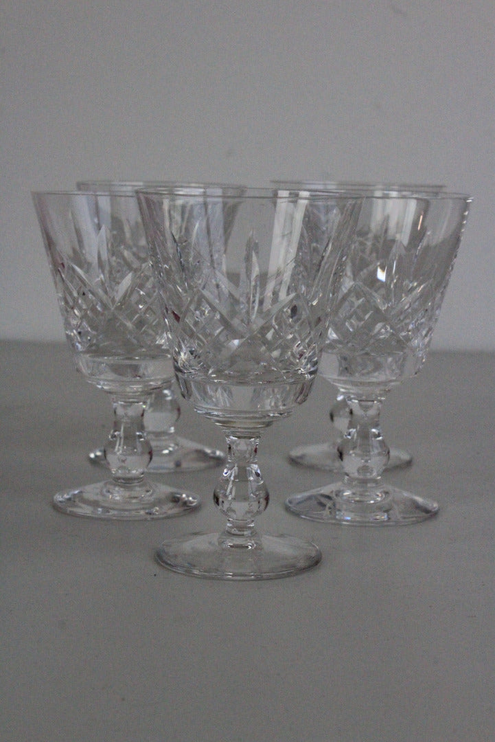 5 Cut Glass Wine Glasses - Kernow Furniture