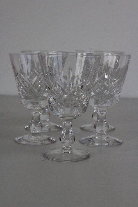 5 Cut Glass Wine Glasses - Kernow Furniture