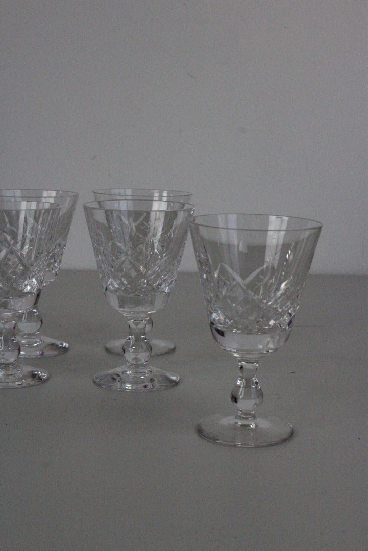 5 Cut Glass Wine Glasses - Kernow Furniture