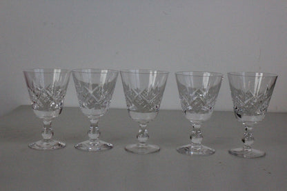 5 Cut Glass Wine Glasses - Kernow Furniture