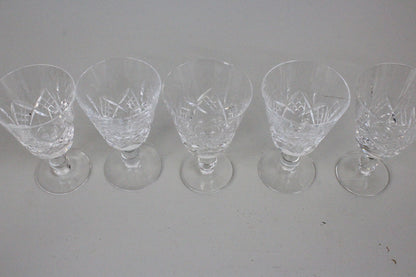 5 Cut Glass Wine Glasses - Kernow Furniture