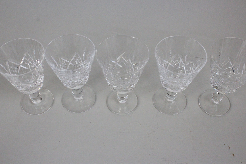 5 Cut Glass Wine Glasses - Kernow Furniture