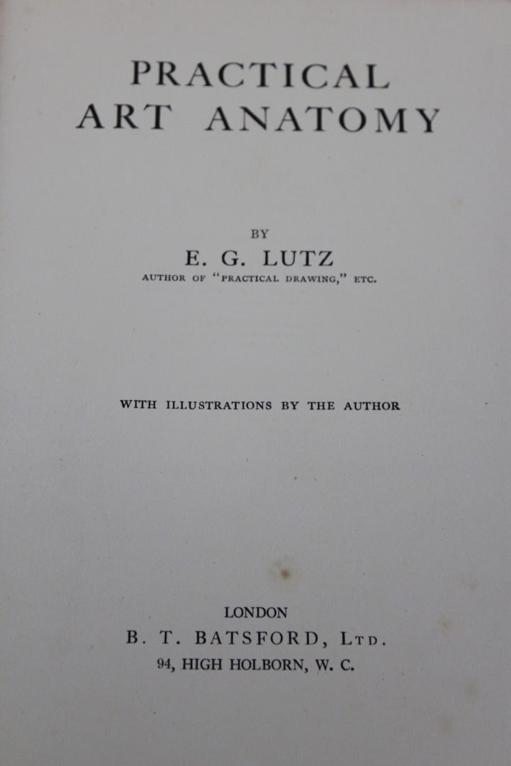 Practical Art Anatomy E G Lutz - Kernow Furniture