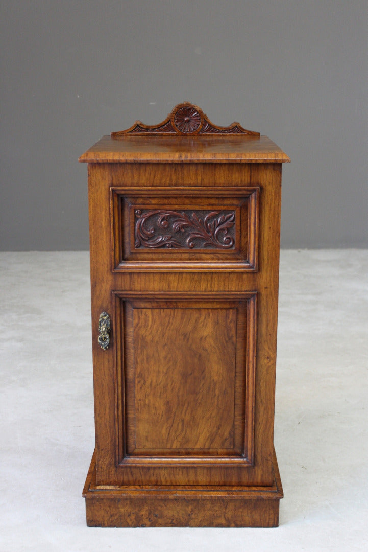 Victorian Walnut Bedside Cabinet - Kernow Furniture